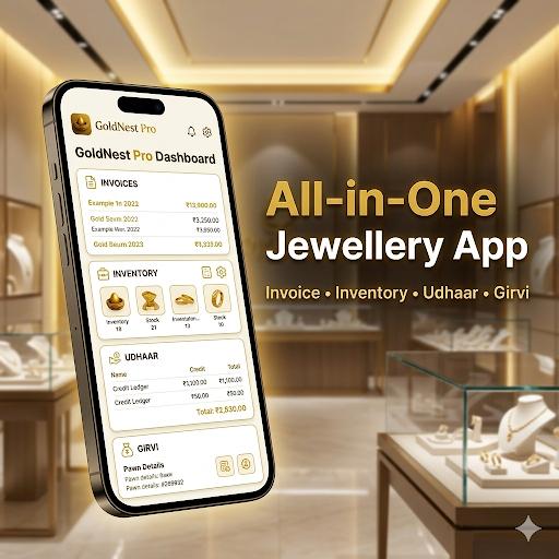 GoldNest Pro — All-in-One app: Invoice, Inventory, Udhaar, Girvi on one screen